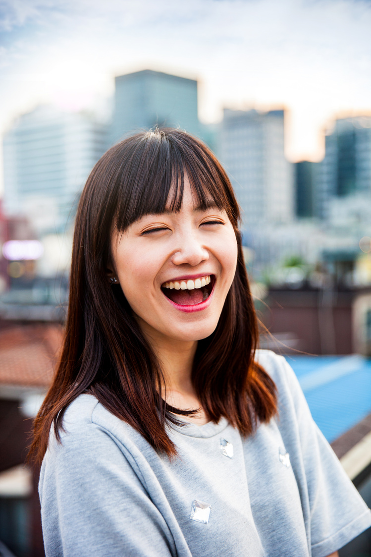 Young korean woman portrayed in Seoul, South Korea